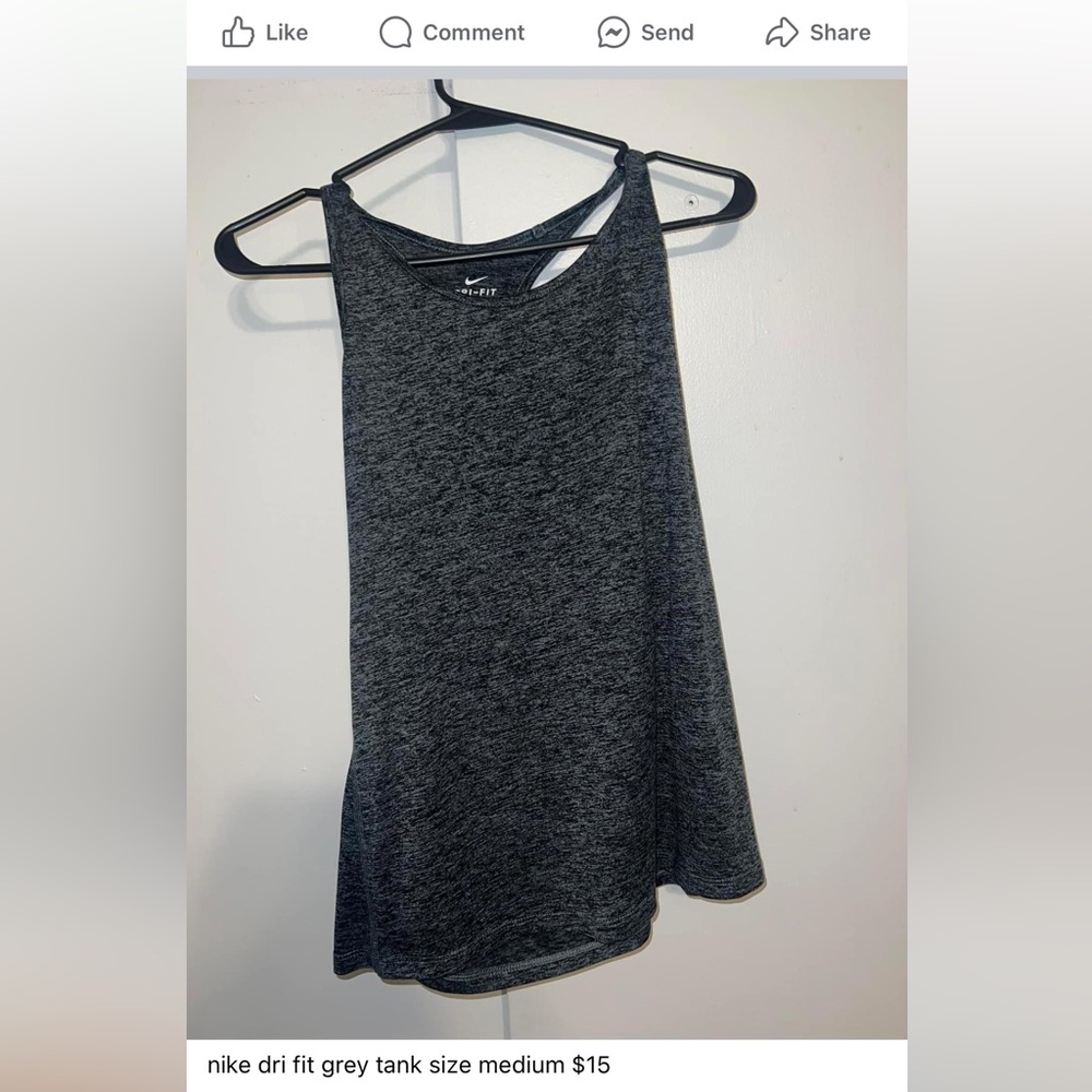 nike dri fit grey tank medium